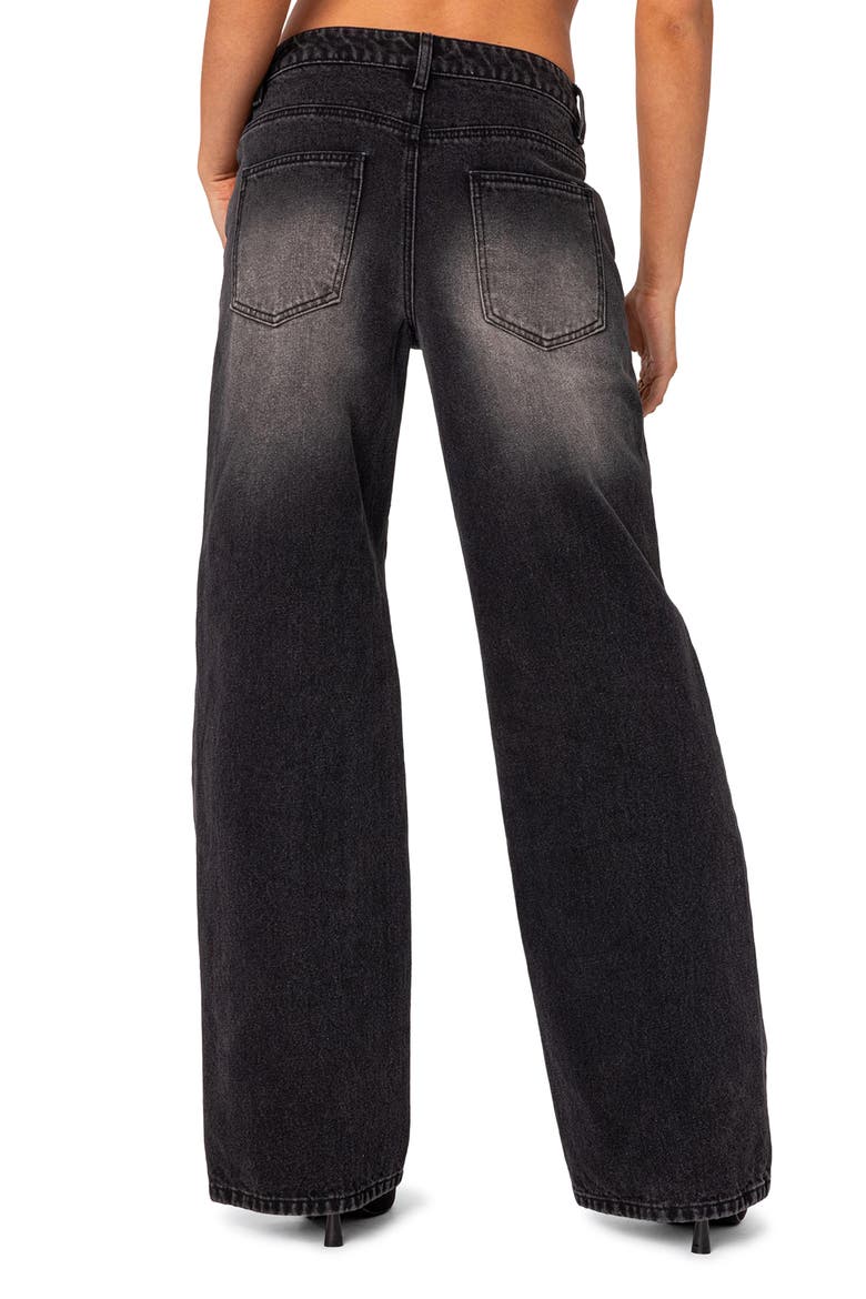Magda Low Rise Wide Leg Jeans, Alternate, color, BLACK-WASHED