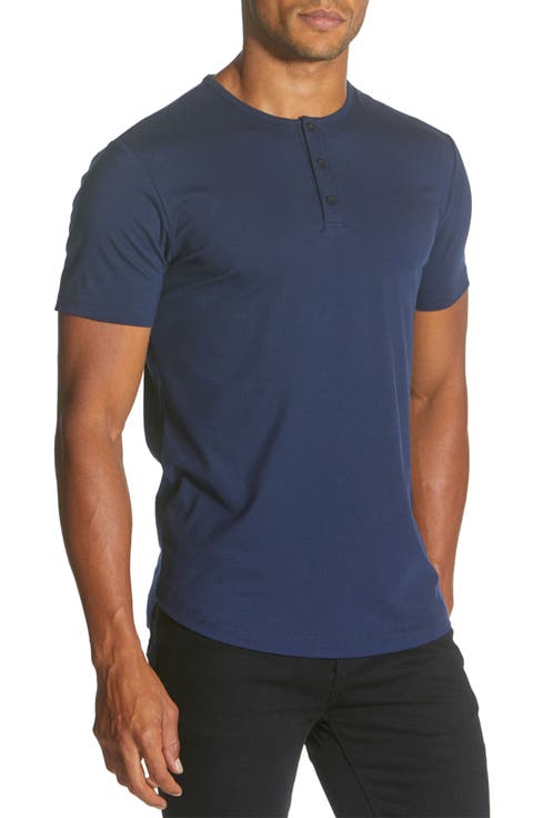 AO Curved Hem Short Sleeve Henley