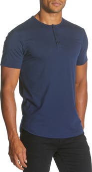 Cuts AO Curved Hem Short Sleeve Henley