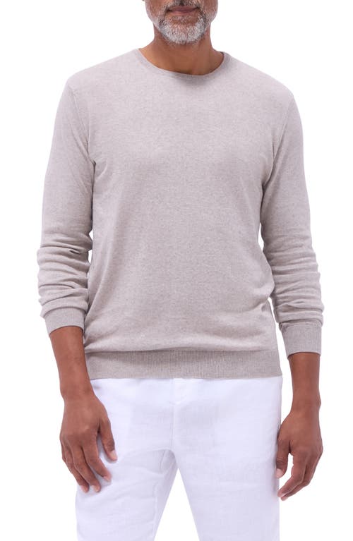 Bugatchi Cotton & Cashmere Crewneck Sweater In Stone