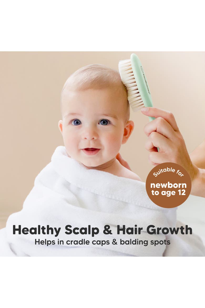 Baby Wooden Hairbrush, Alternate, color, Sage