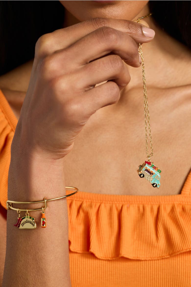 Taco Truck Necklace, Alternate, color, Gold