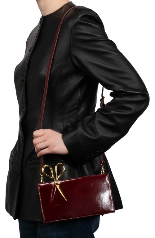 Alexis Bittar The Petite Scissor Leather Clutch In Burgundy