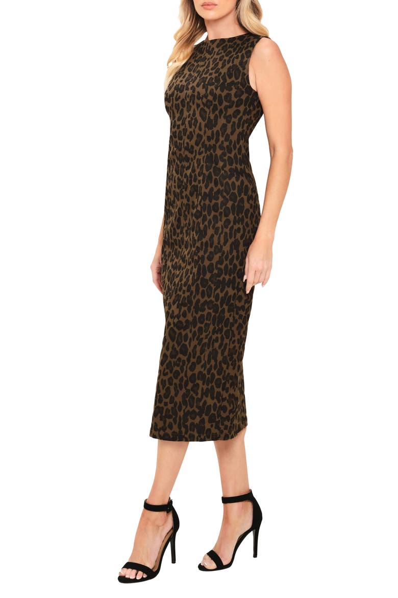 Leopard Print Midi Dress, Alternate, color, LEOPARD
