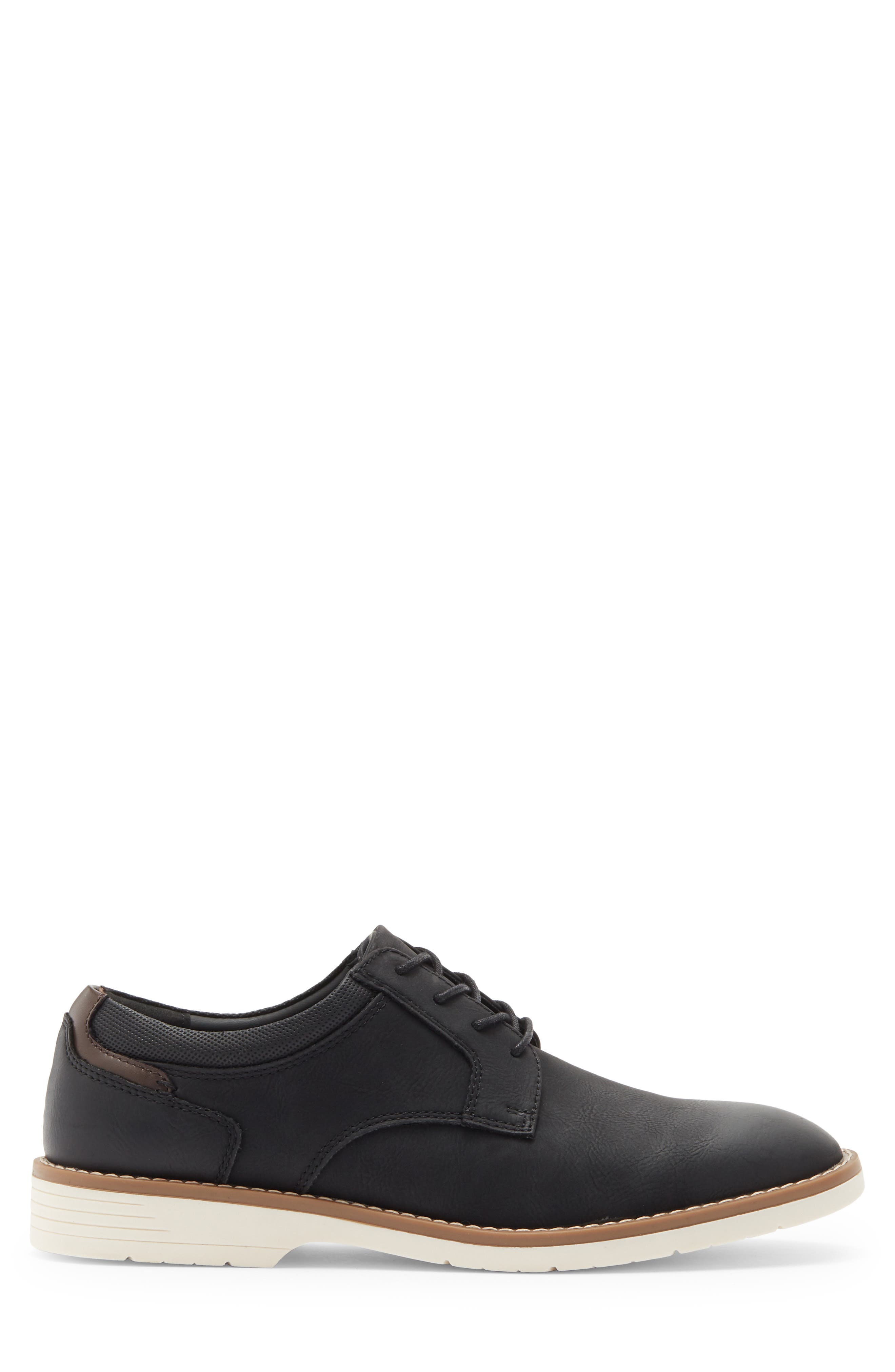 Asher Hybrid Plain Toe Derby, Alternate, color, BLACK NUBUCK PU