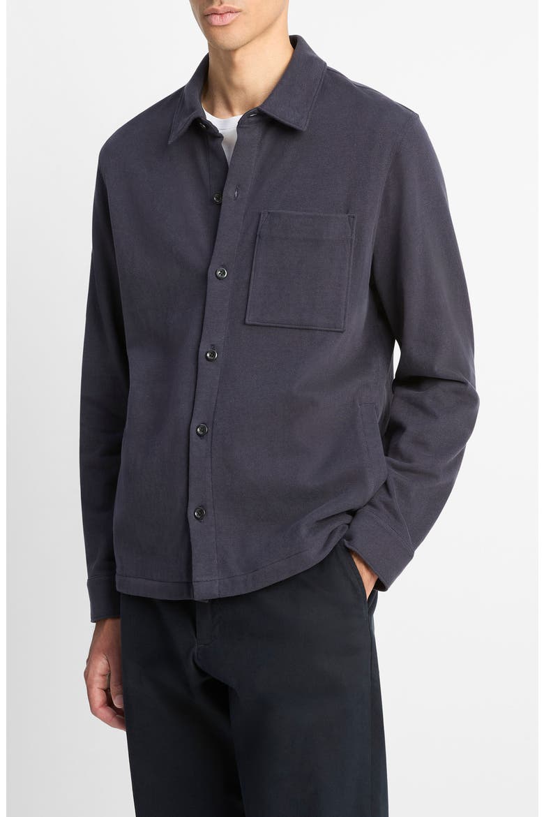 Sueded Jersey Shirt Jacket, Main, color, COASTAL BLUE