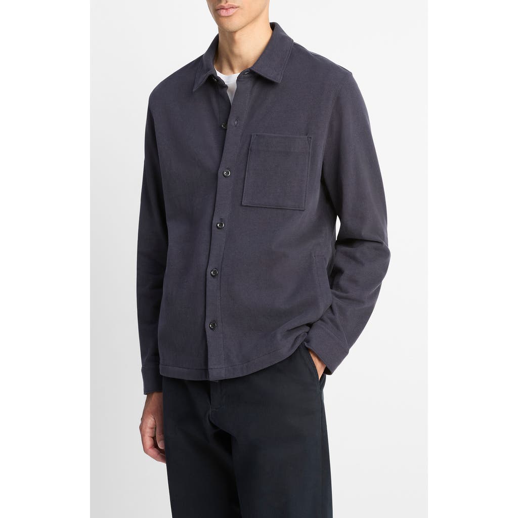 Vince Classic Fit Double Face Button-up Shirt In Blue
