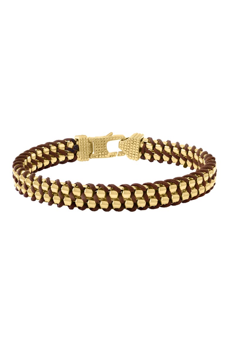 Men's Cord Wrapped Chain Bracelet, Main, color, GOLD