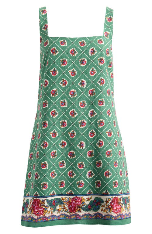 WAYF WAYF EDEN PRINT SLEEVELESS LINEN BLEND MINIDRESS 