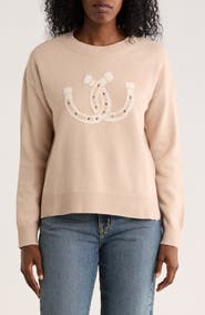 Lucky Brand Horseshoe Studded Sweater