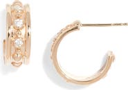 Anzie Dew Drop Marine Huggie Hoop Earrings