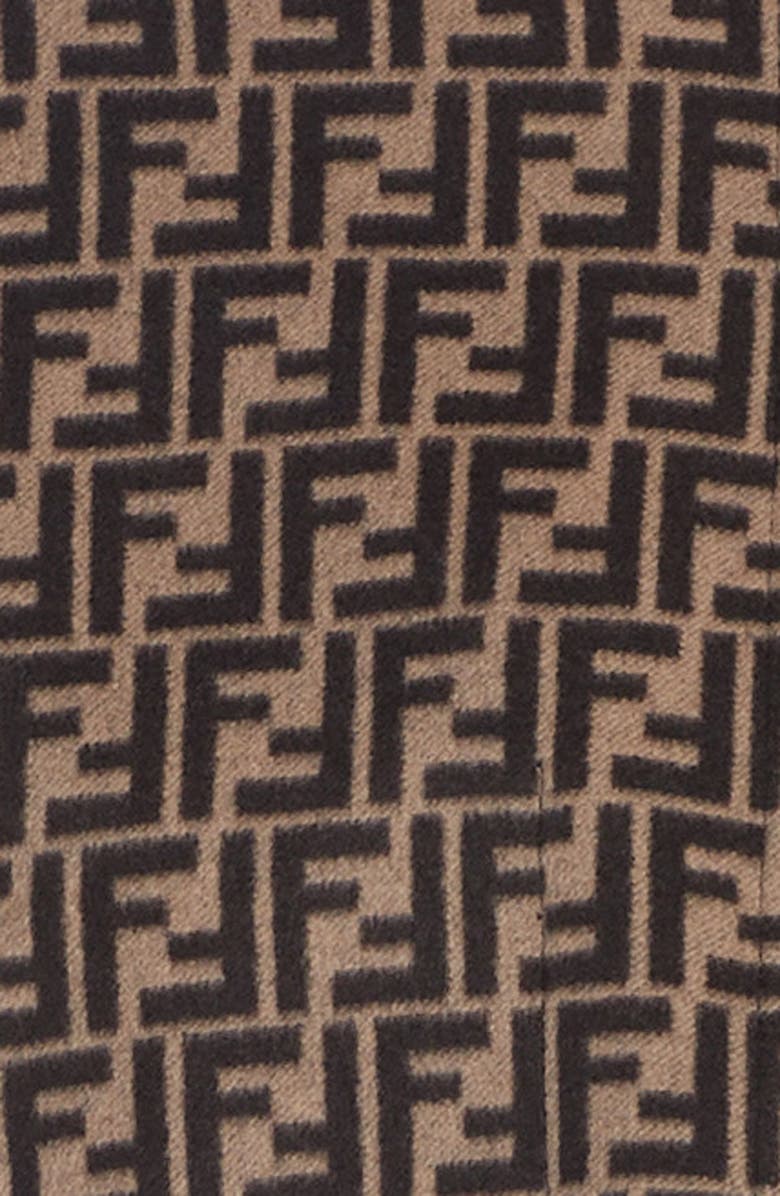 Fendi Leather Pocket Reversible FF Wool & Silk Hooded Jacket, Alternate, color,