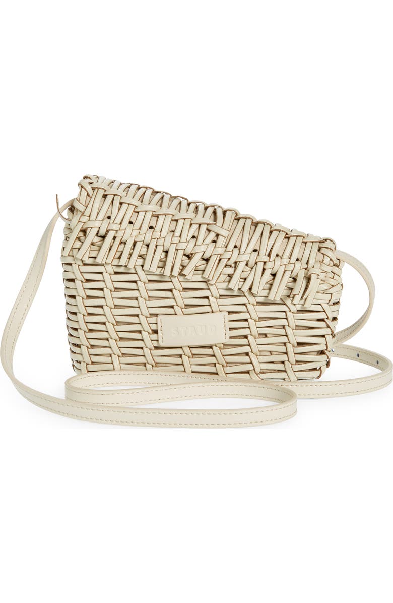 STAUD Acute Woven Leather Crossbody Bag, Alternate, color,
