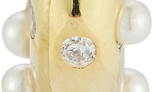 Sphera Milano Cultured Freshwater Pearl Hoop Earrings In Gold