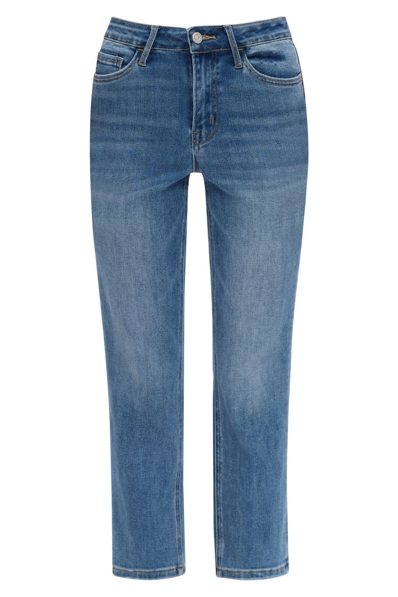 High Waist Ankle Straight Leg Jeans, Alternate, color, DARK BLUEDNU
