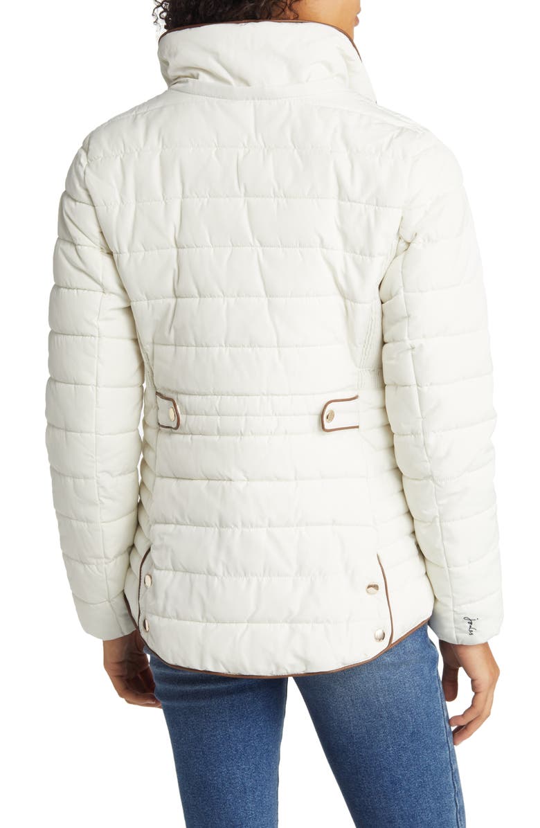 Joules Gosway Water Resistant Quilted Coat with Detachable Hood & Faux Fur Trim, Alternate, color, 