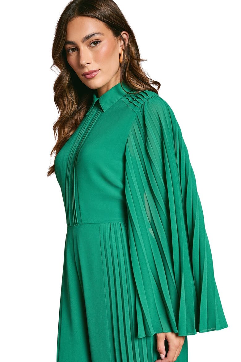 Pleat Wide Leg Jumpsuit, Alternate, color, Emerald