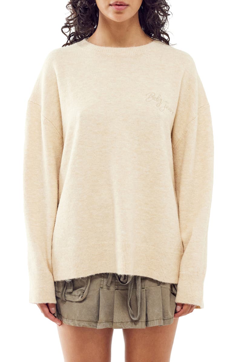 BDG Urban Outfitters Boyfriend Crewneck Sweatshirt, Main, color, Ecru