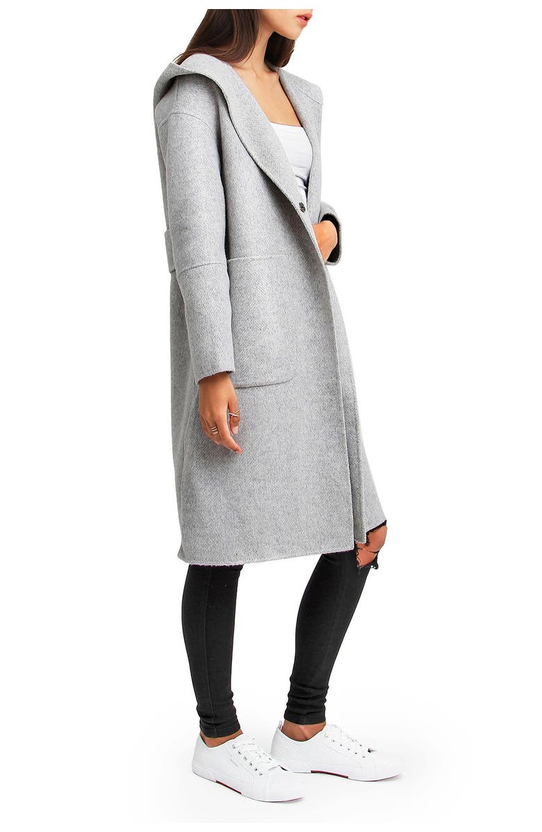 Belle & Bloom Walk This Way Wool Blend Oversized Coat, Alternate, color, Grey