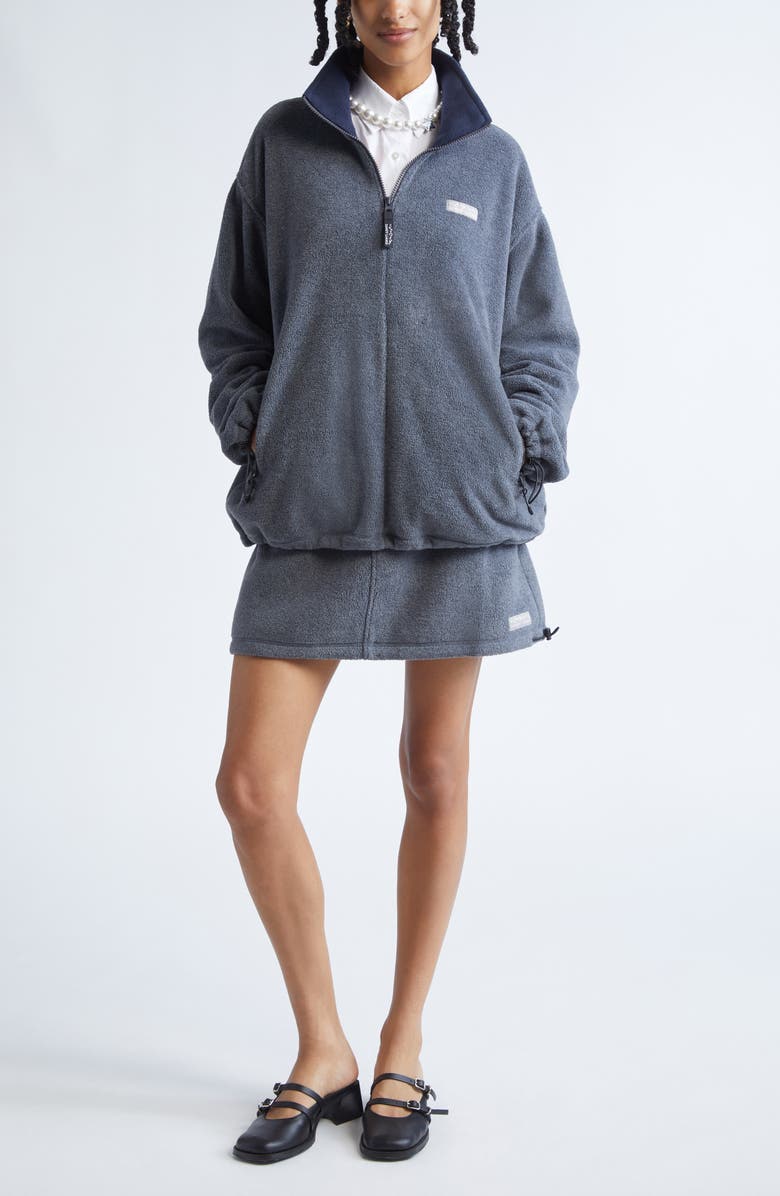 Sandy Liang Polar Fleece Miniskirt, Alternate, color, Grey