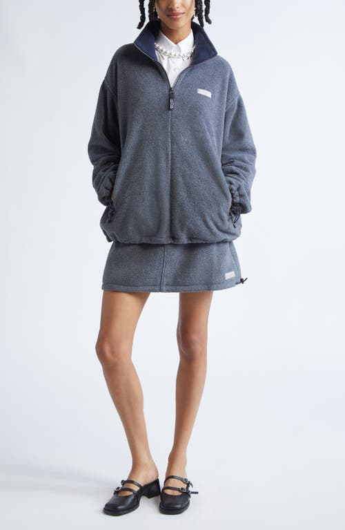 Sandy Liang Polar Fleece Miniskirt In Gray