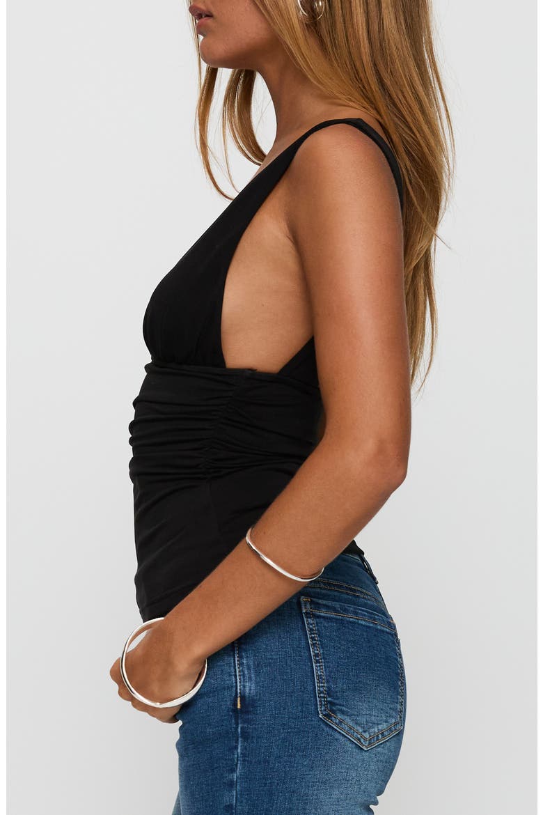 Sublime Ruched Tank, Alternate, color, BLACK