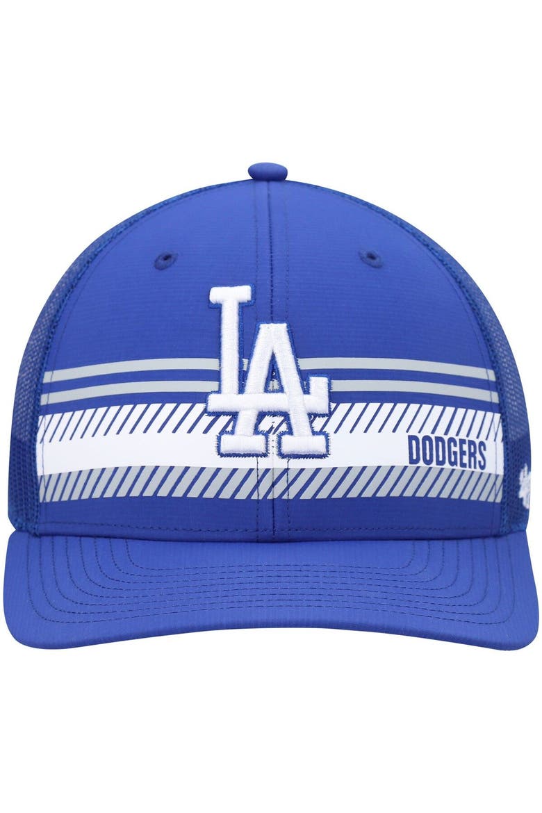 Men's '47 Royal Los Angeles Dodgers Cumberland Trucker Snapback Hat, Alternate, color, Royal