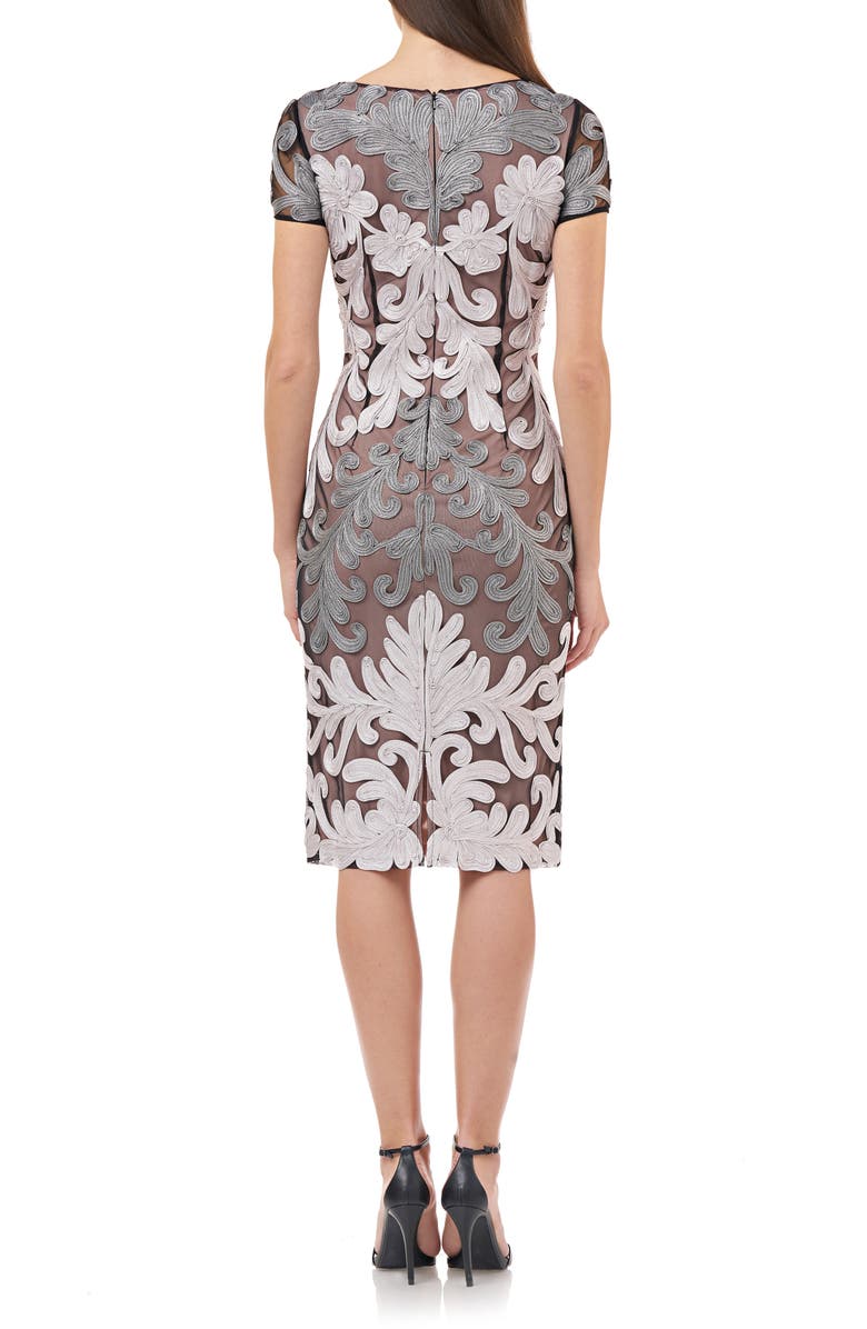 JS Collections Metallic Soutache Cocktail Dress, Alternate, color,