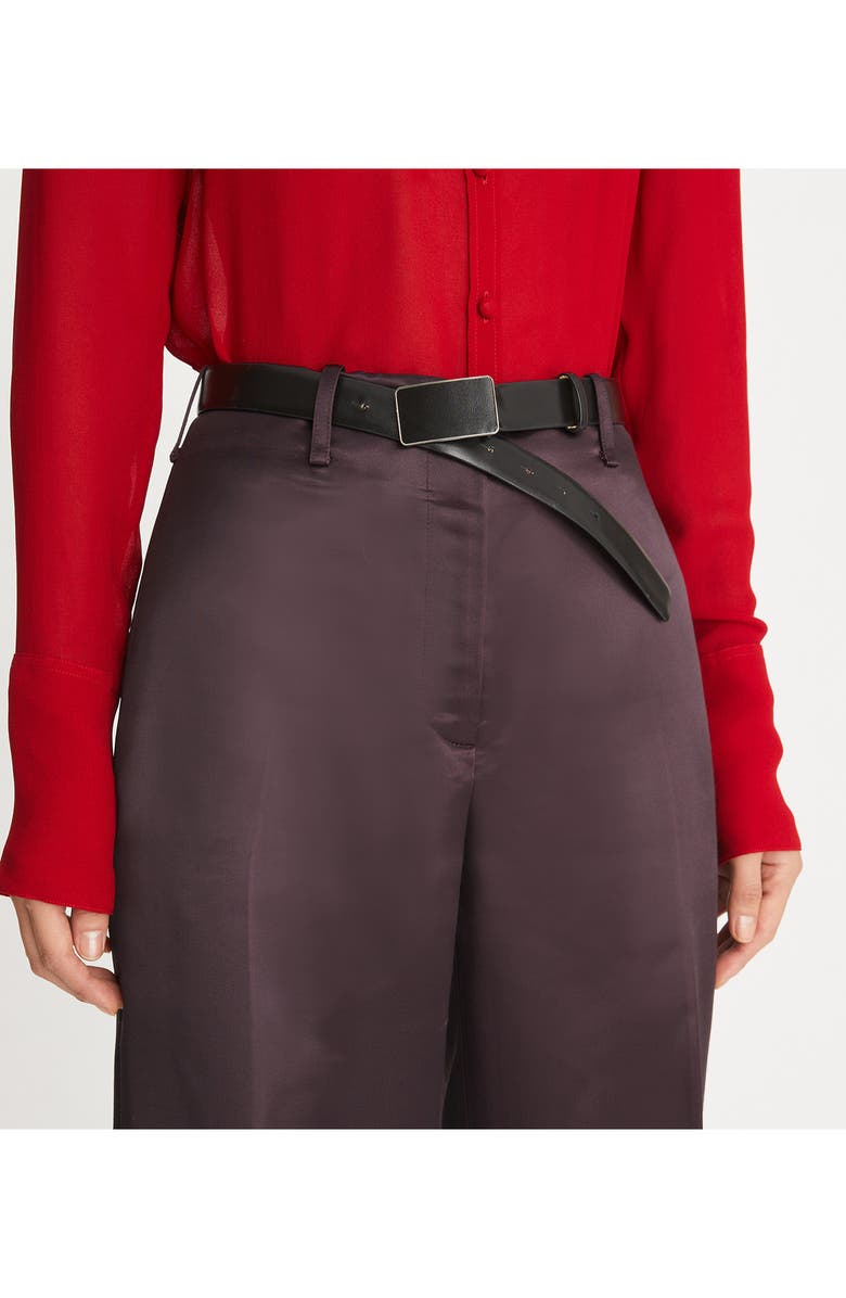 Tory Burch Plate Buckle Leather Belt, Alternate, color, 