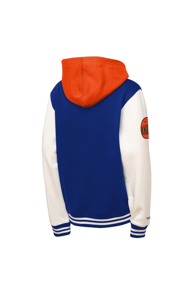 Toddler Mitchell & Ness Blue New York Knicks Courtside Fleece Full-Snap Jacket, Alternate, color, Blue