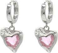 Velvet Luna Liquid Pink Heart Earrings