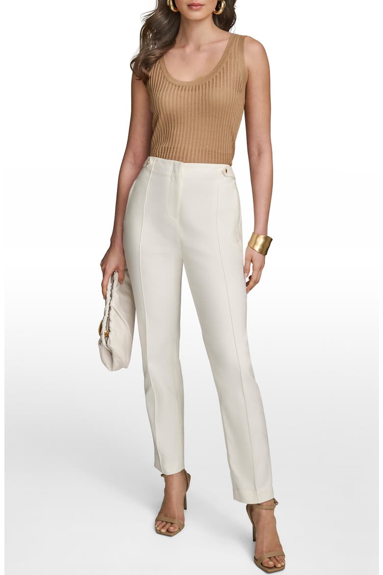 Tab Straight Leg Pants, Alternate, color, CREAM