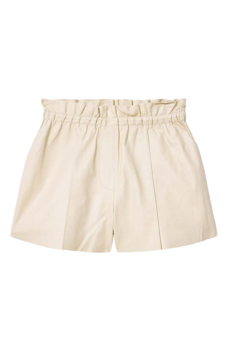 AllSaints Fran Leather Shorts, Alternate, color, Antique White
