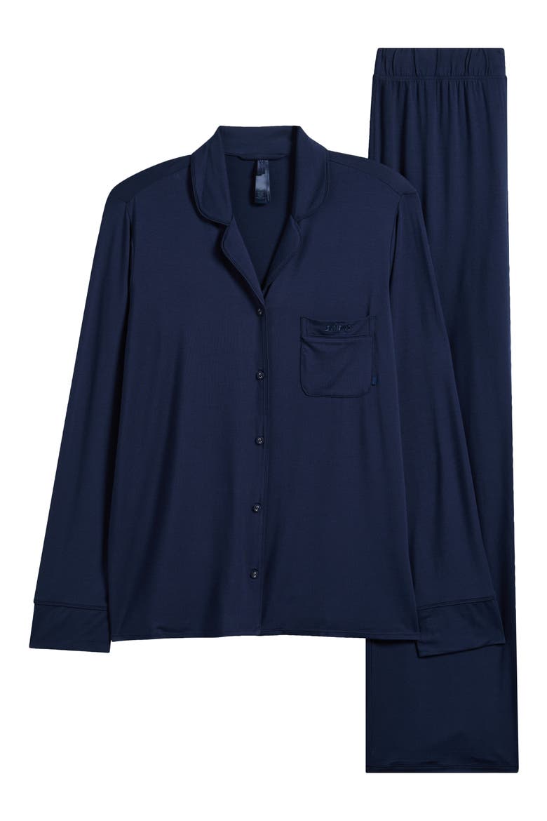 Sleep Piped Pajamas, Main, color, NAVY