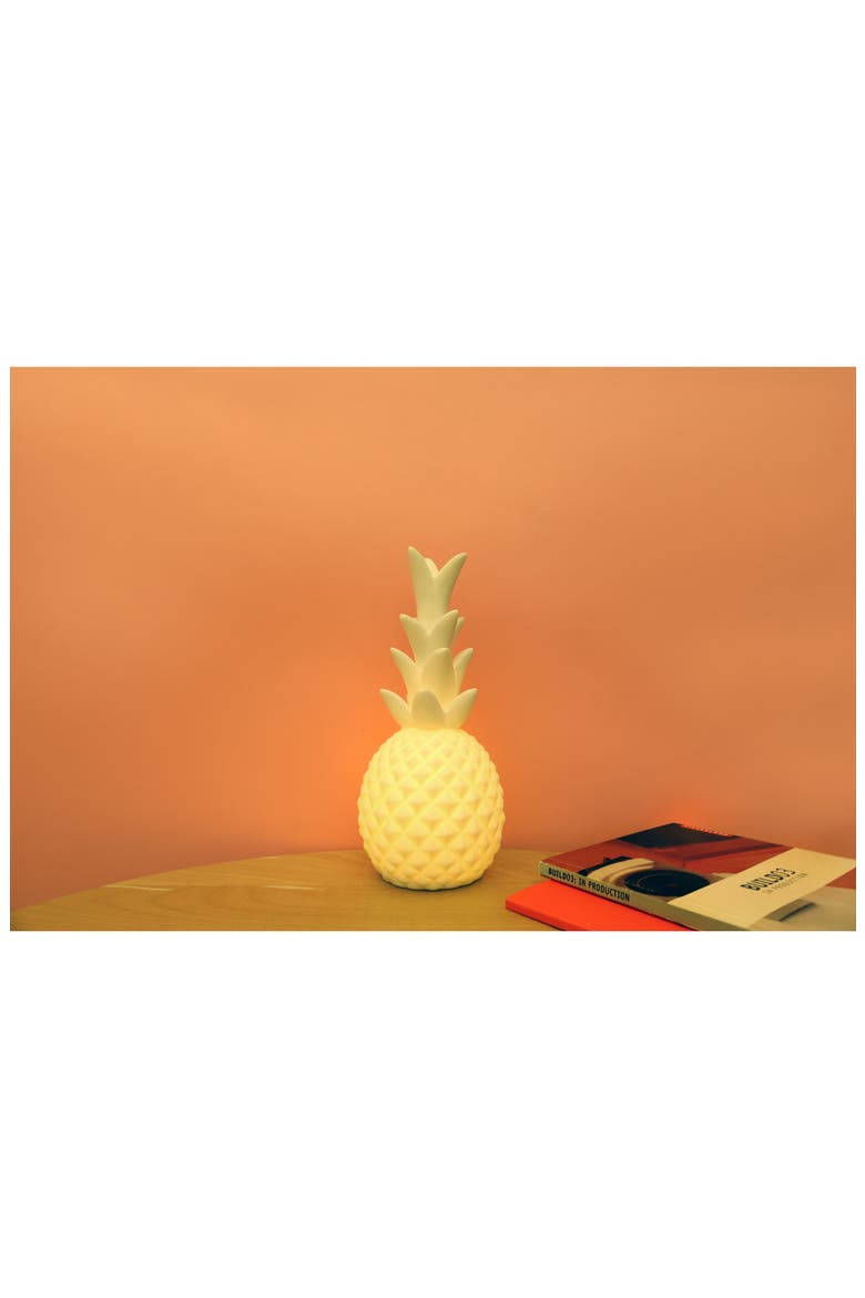 Pineapple LED Porcelain Lamp, Alternate, color, WHITE