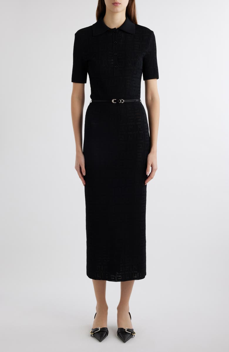 Givenchy Belted Midi Polo Dress, Main, color,