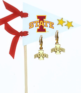 Color Shout Iowa State University Pennant Pair Earring Set