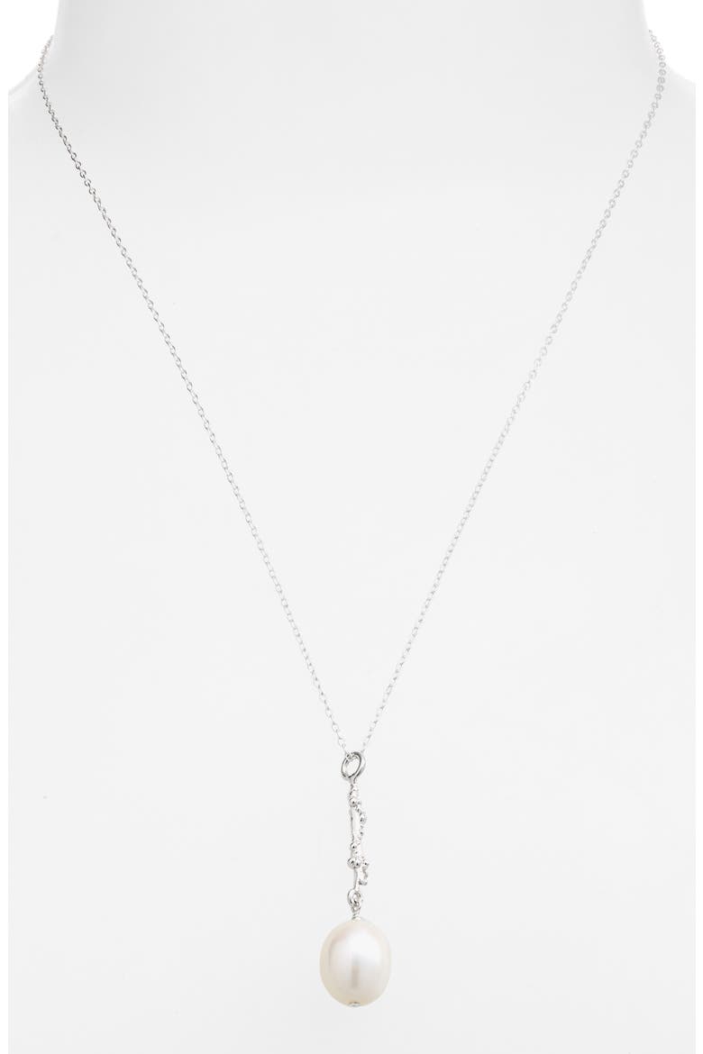 The Lustre of the Moon Freshwater Pearl Pendant Necklace, Alternate, color, SILVER
