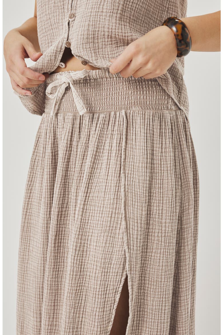 Ava Tie Waist Gauze Maxi Skirt, Alternate, color, LIGHT WICKER BROWN