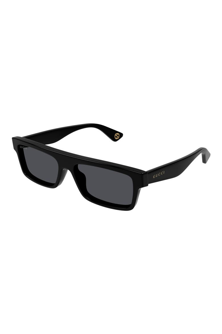 Rectangular Sunglasses, Alternate, color, BLACK
