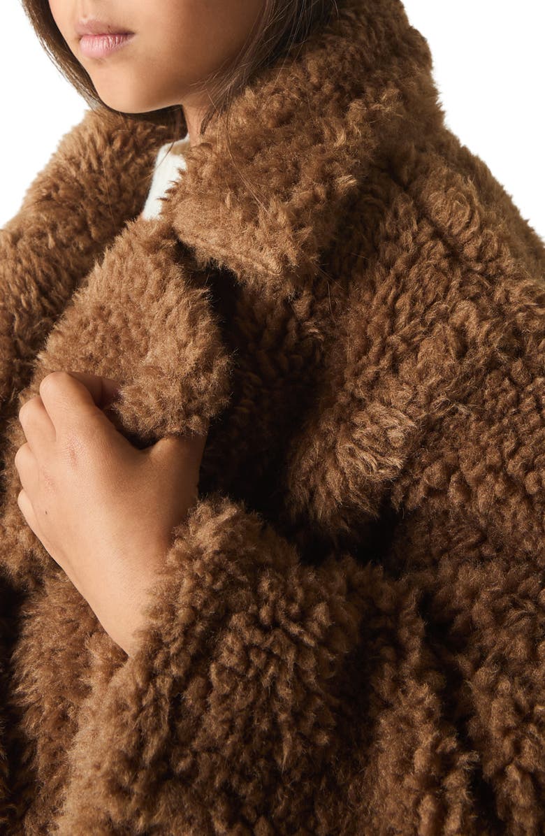 Reiss Kids' Darla Faux Fur Coat, Alternate, color, Brown