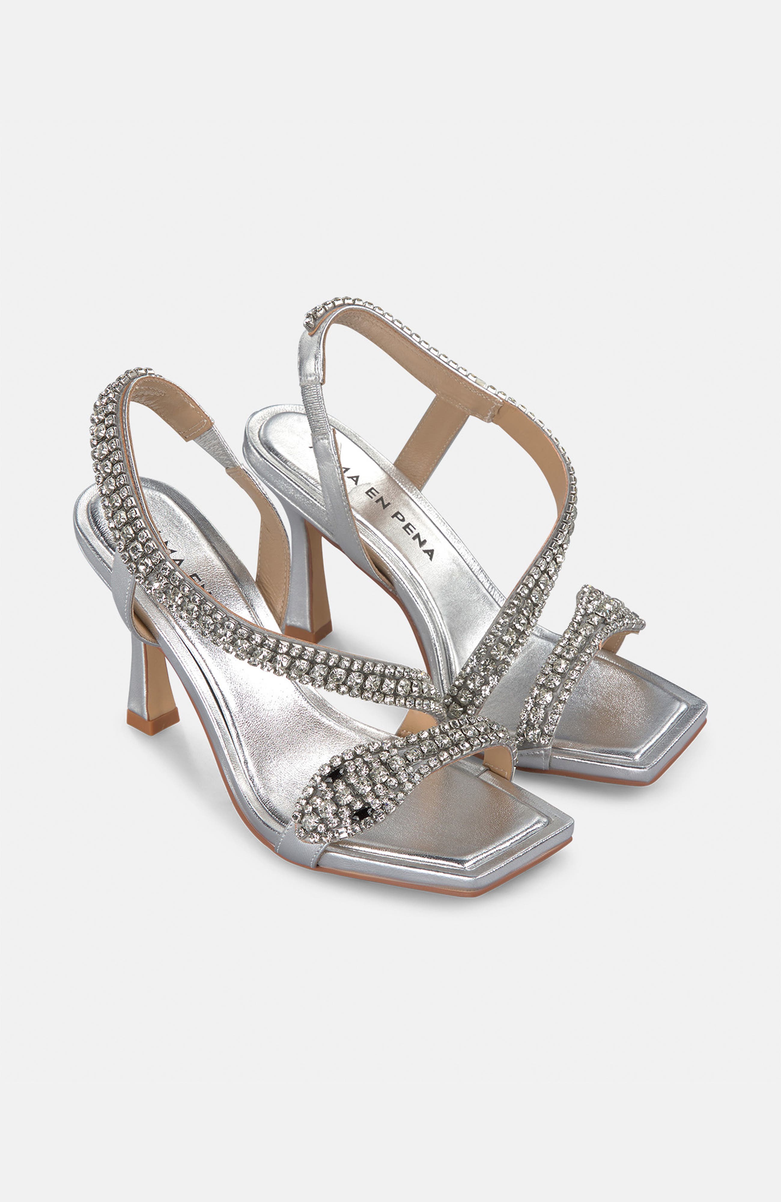 Snake Sandal With Heel, Alternate, color, Metallic Silver