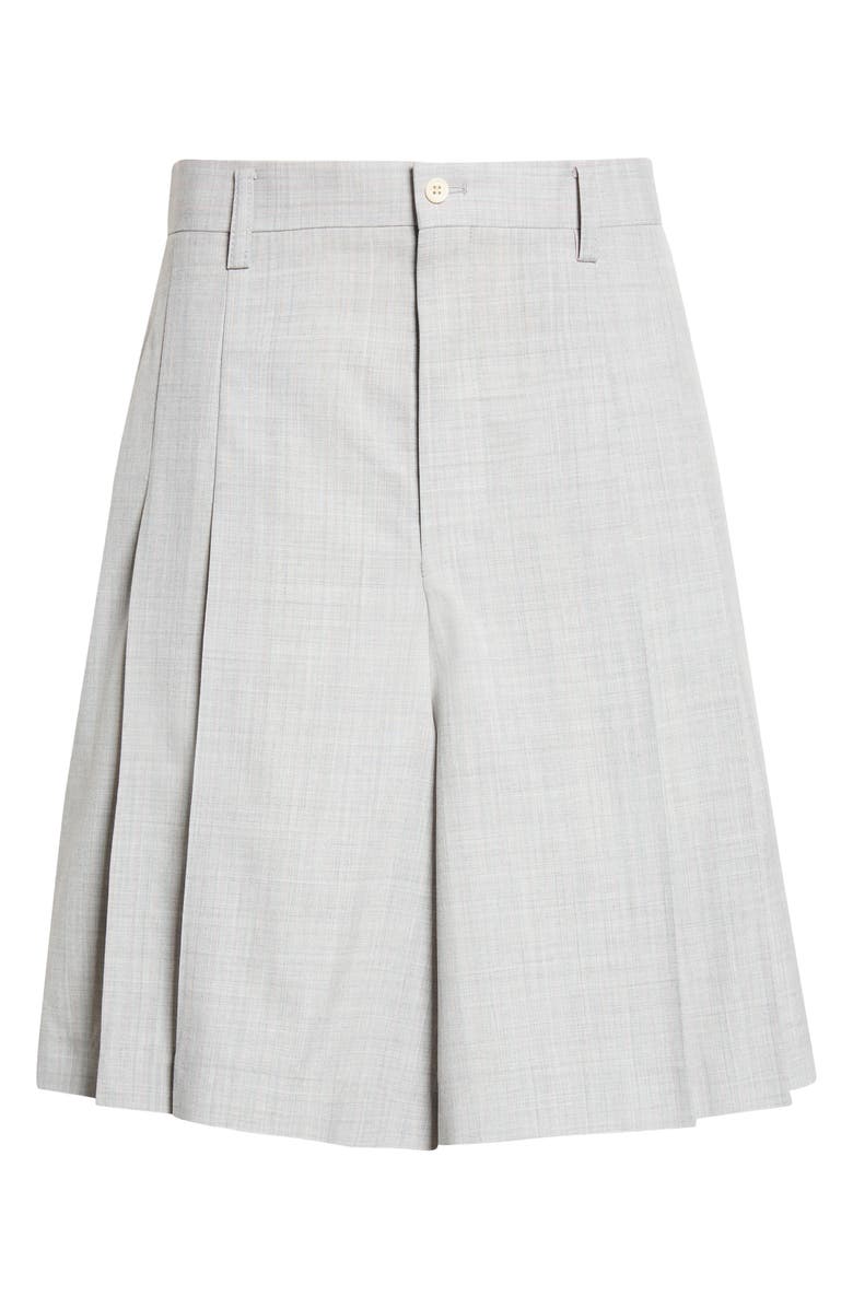 Comme des Garçons Girl Pleated Yarn Dyed Tropical Wool Shorts, Alternate, color, Grey/ Pink