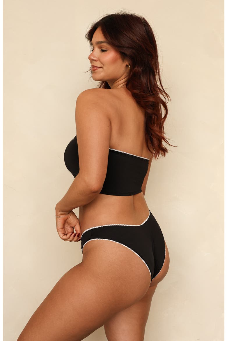 Mary Bandeau Bikini Top, Alternate, color, Black