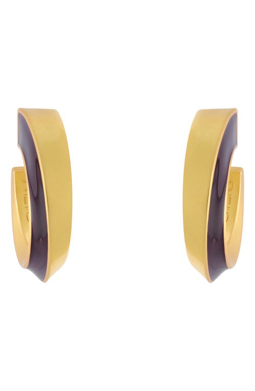 Reiss Thalia Twist Enamel Hoop Earrings In Gold