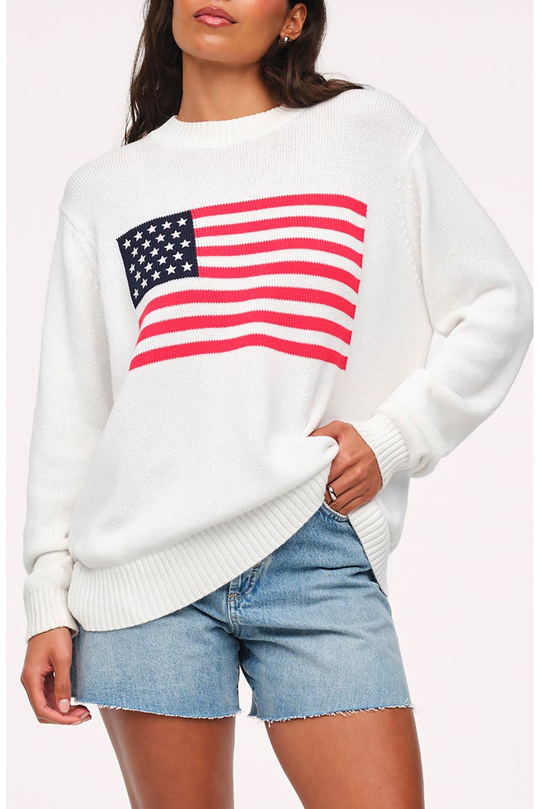 Americana Graphic Sweater, Main, color, FLAG