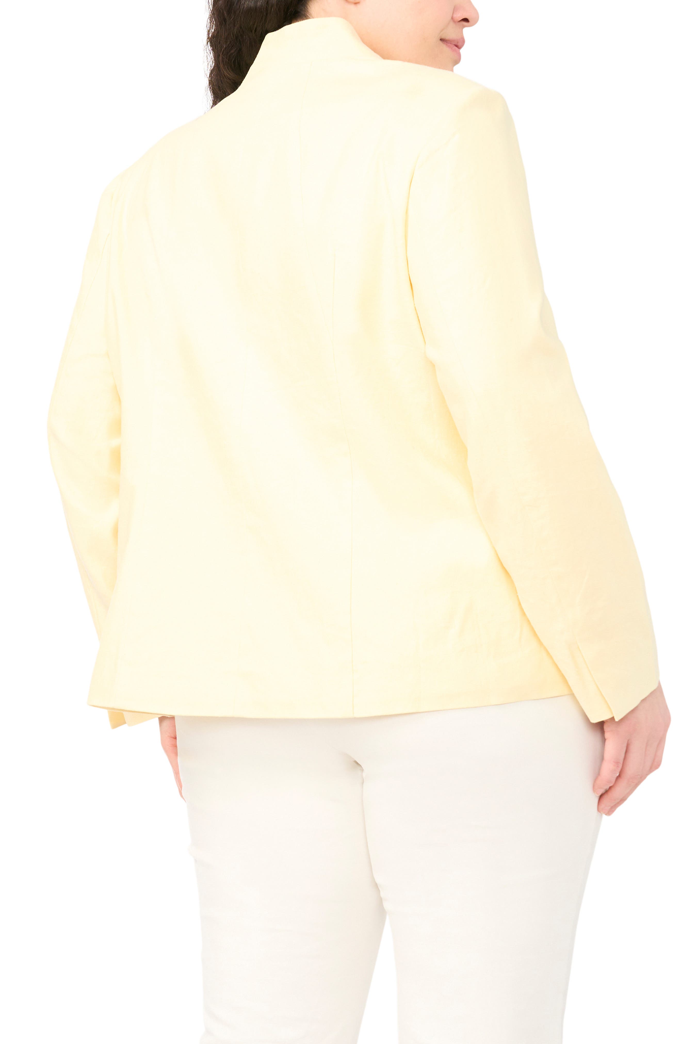 Inverted Lapel Linen Blend Blazer - image 2