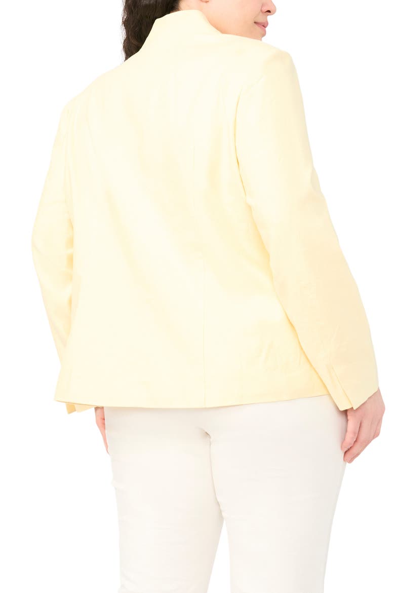 Inverted Lapel Linen Blend Blazer, Alternate, color, PASTEL YELLOW