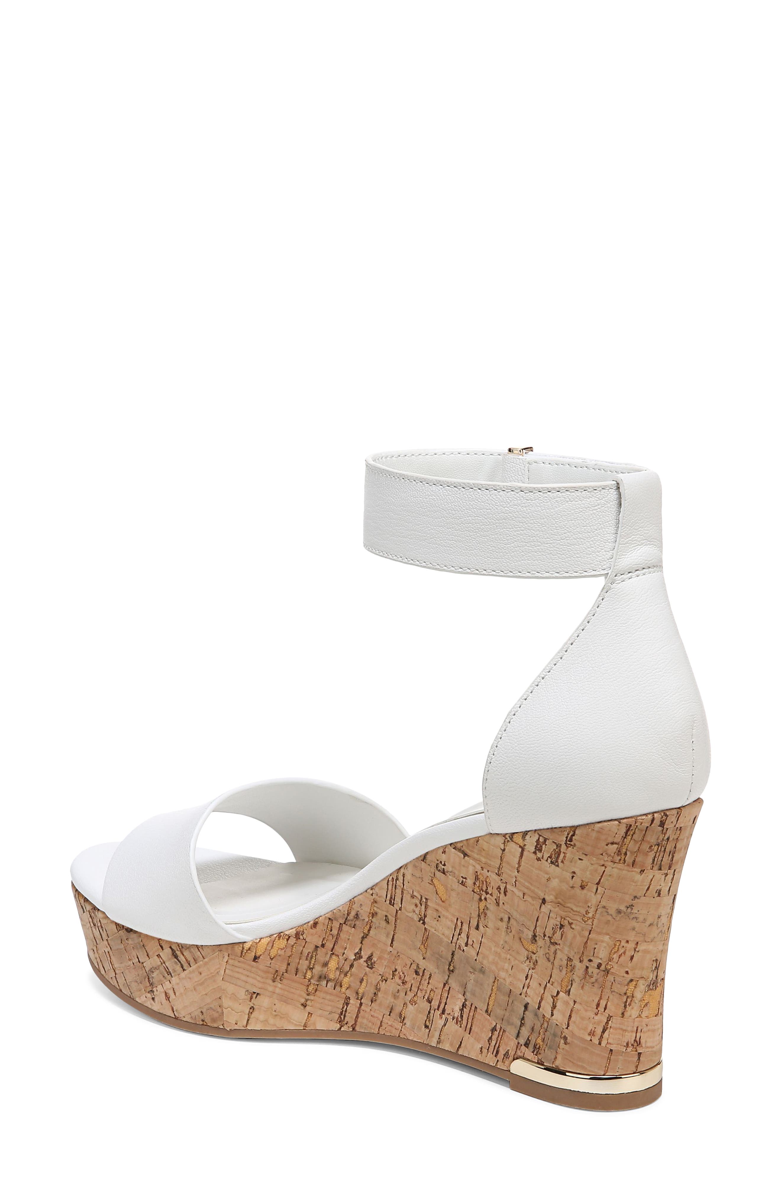 Franco Sarto Clemens Ankle Strap Wedge Sandal, Alternate, color, White