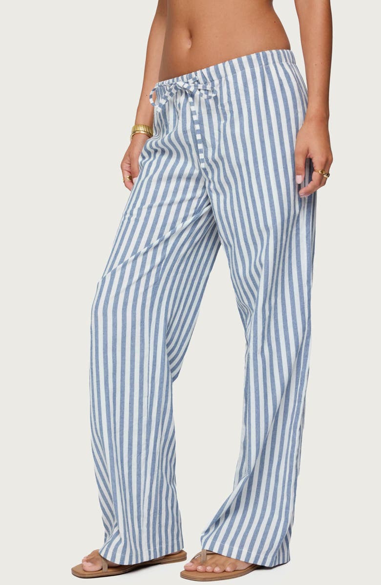 EDIKTED Macey Striped Pants, Alternate, color, Blue-And-White
